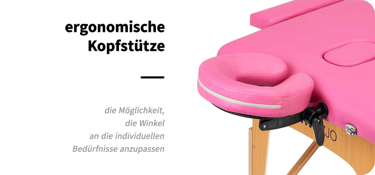 Klappbare Massageliege aus Holz Komfort 2 Segmente rosa