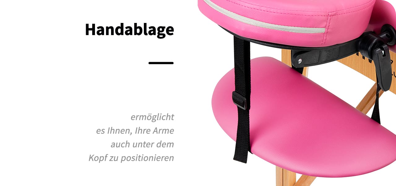 Klappbare Massageliege aus Holz Komfort 2 Segmente rosa