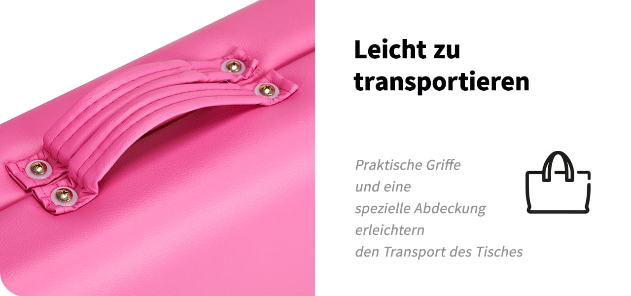 Klappbare Massageliege aus Holz Komfort 2 Segmente rosa