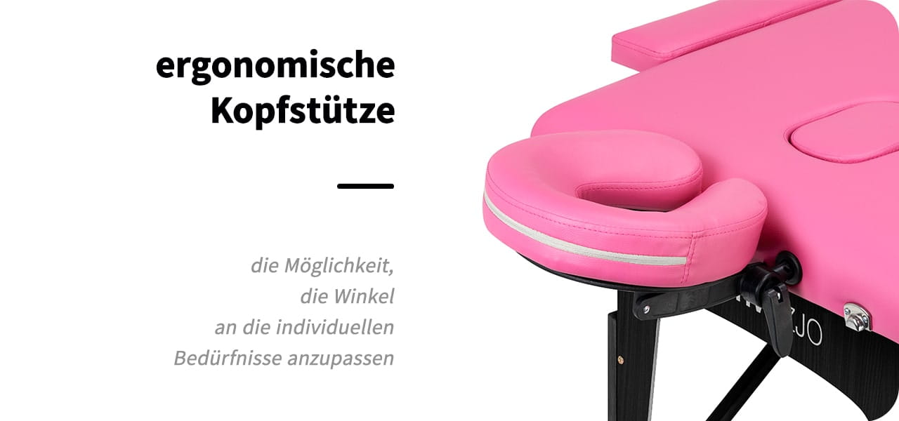 Klappbare Massageliege aus Holz Komfort 2 Segmente rosa schwarz Holz