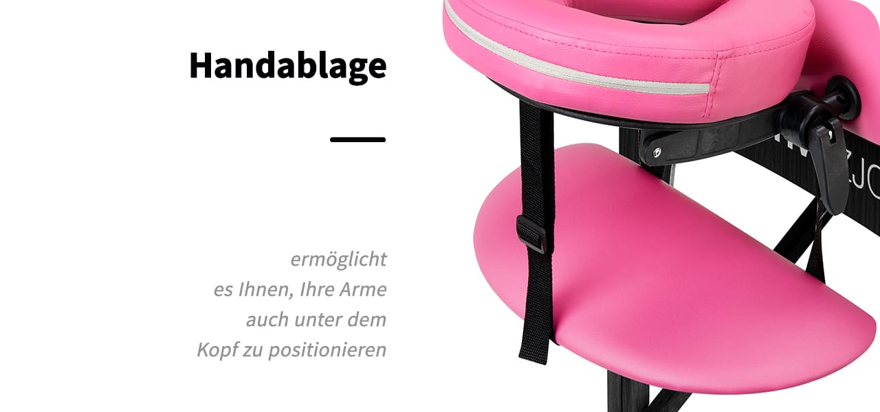 Klappbare Massageliege aus Holz Komfort 2 Segmente rosa schwarz Holz