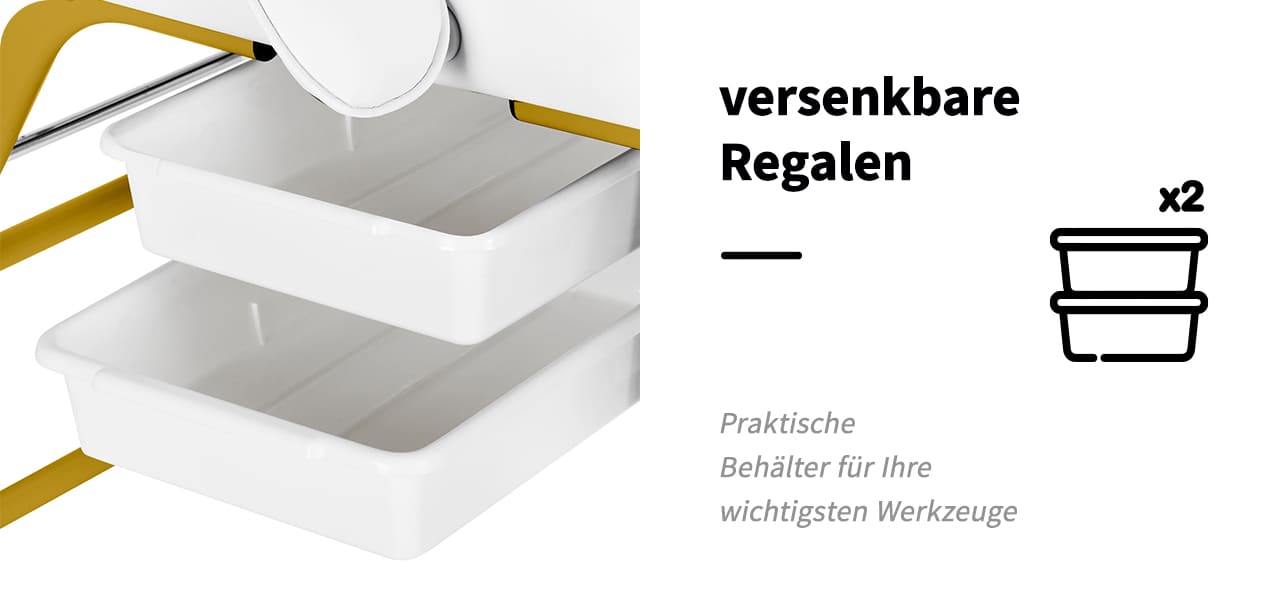 Kosmetikstuhl 557G mit Fächer weiß