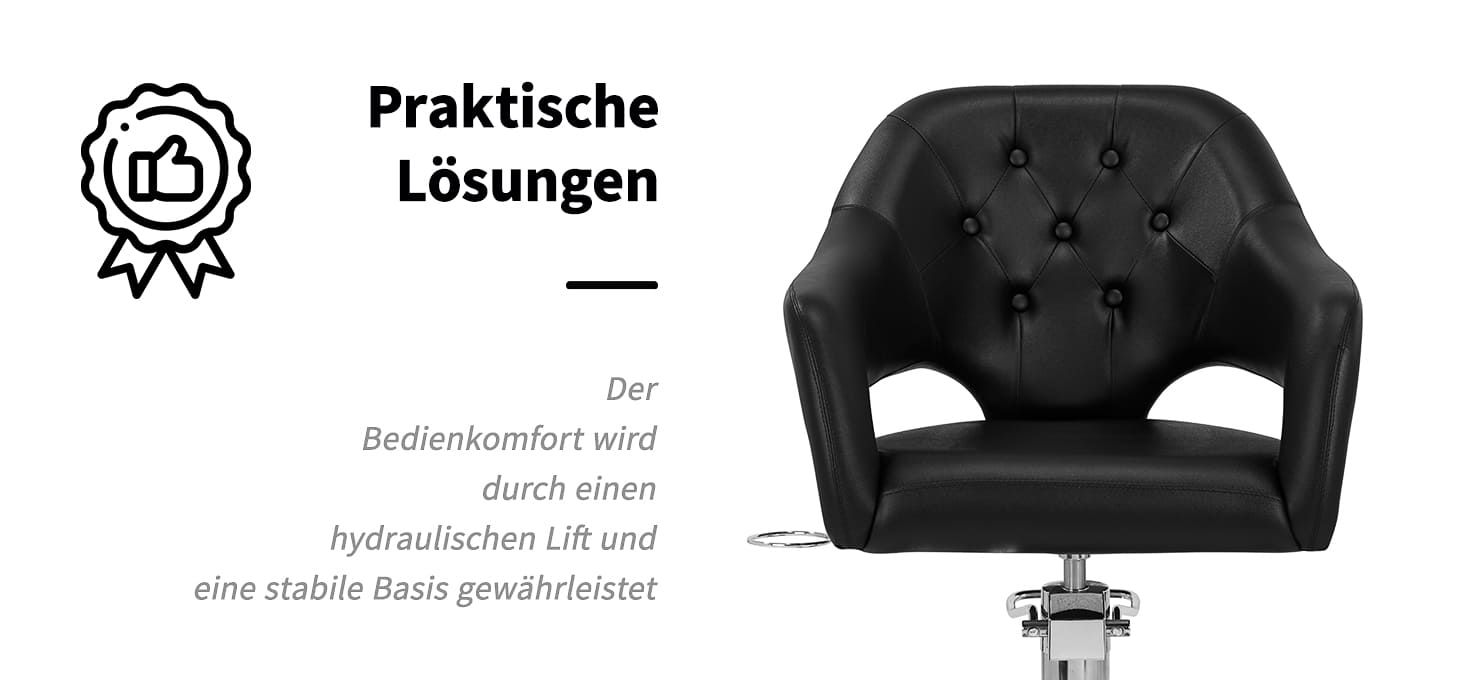 Friseurstuhl Gabbiano Parma Schwarz
