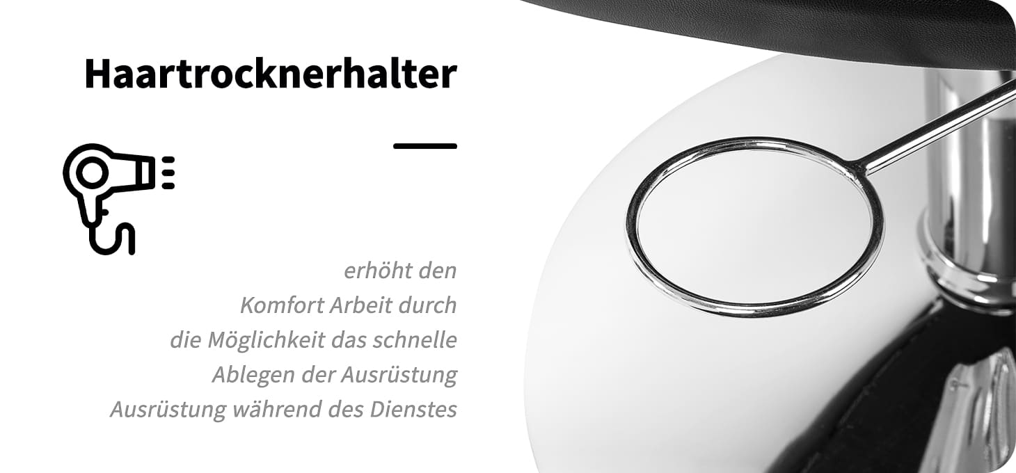 Friseurstuhl Gabbiano Parma Schwarz