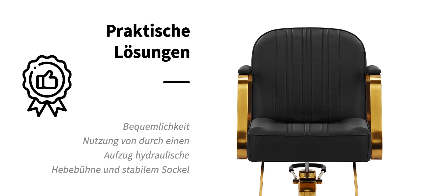 Gabbiano Friseurstuhl Acri gold - schwarz