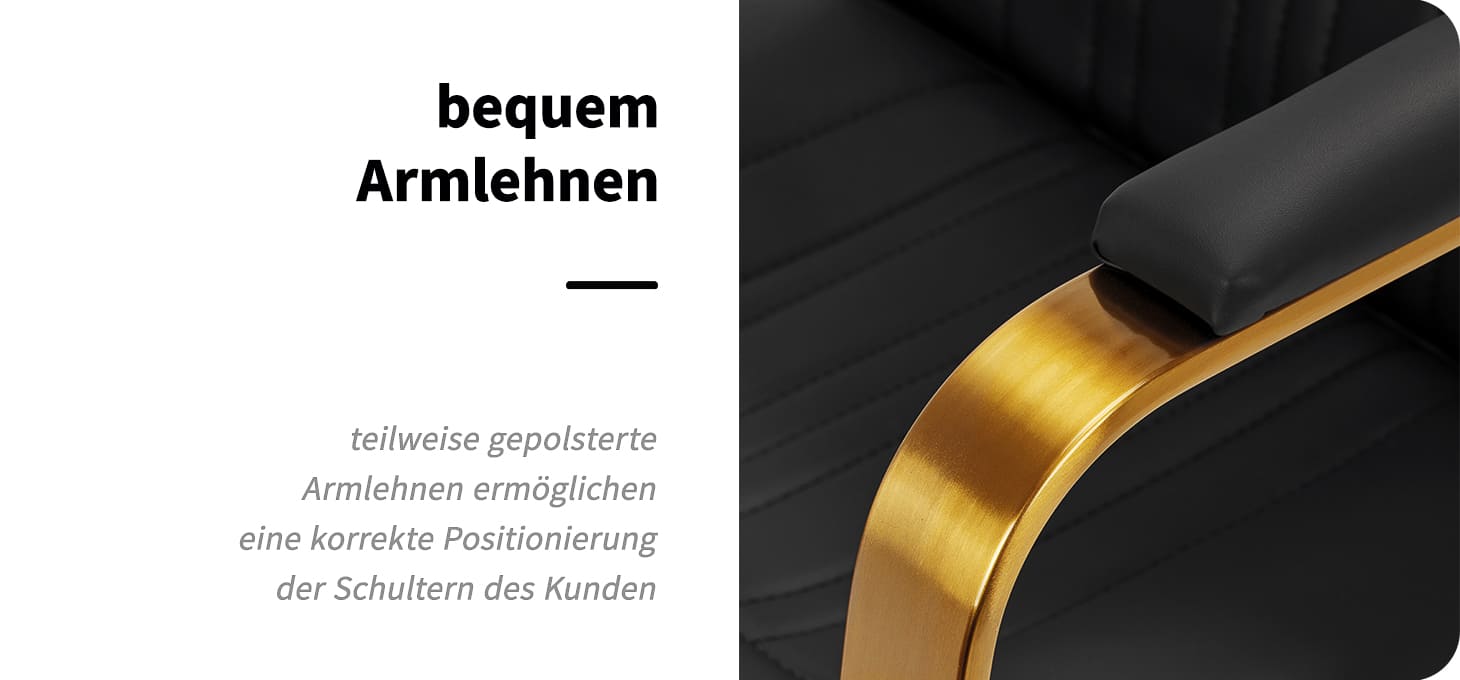Gabbiano Friseurstuhl Acri gold - schwarz