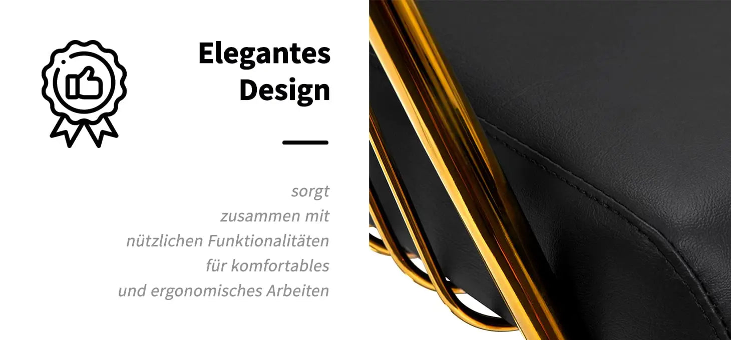 Gabbiano Friseurstuhl Lille gold schwarz