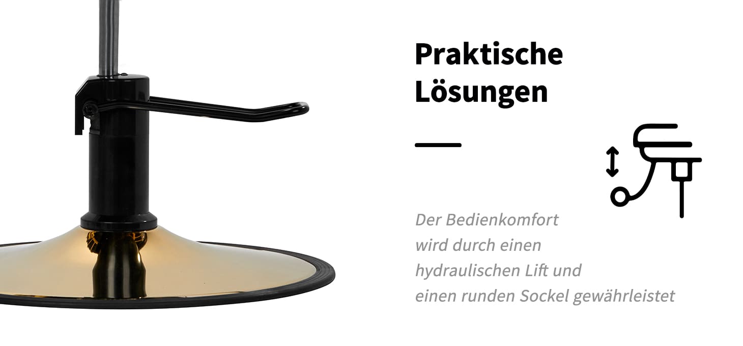 Gabbiano Friseurstuhl Lille gold schwarz