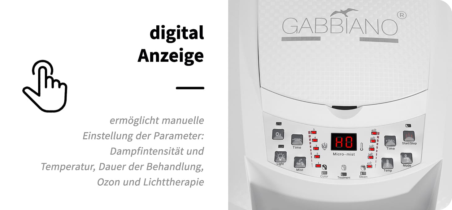 Gabbiano Stehfriseursauna 408D weiß mit aktivem Ozon