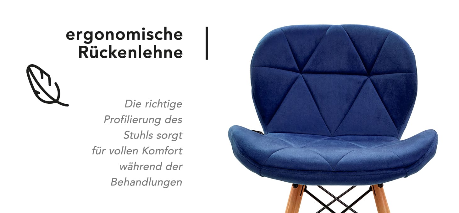 4Rico Kosmetikstuhl QS-186 Samt marineblau
