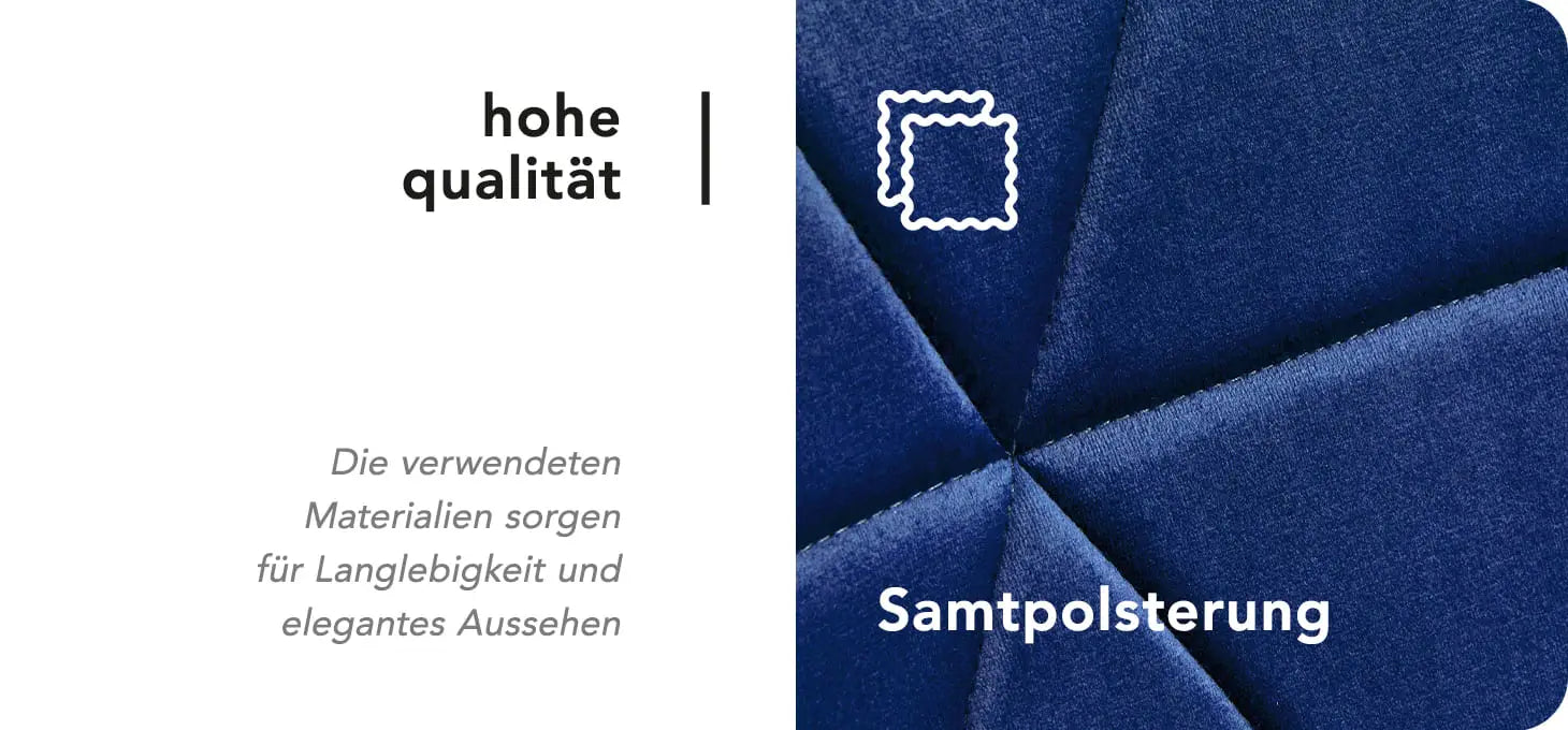 4Rico Kosmetikstuhl QS-186 Samt marineblau
