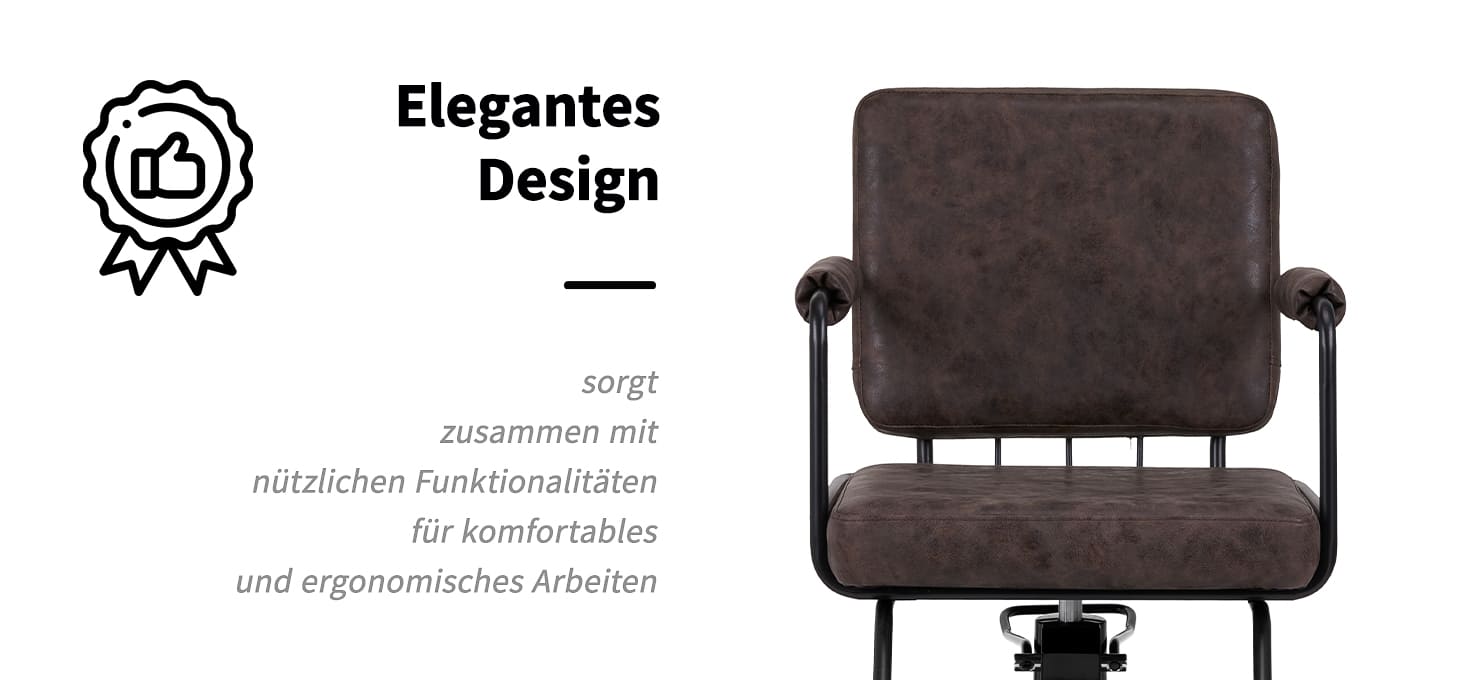 Gabbiano Friseurstuhl Catania Loft Old Leder dunkelbraun