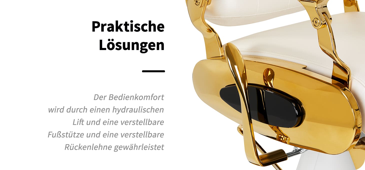 Gabbiano Friseurstuhl Francesco Gold weiß