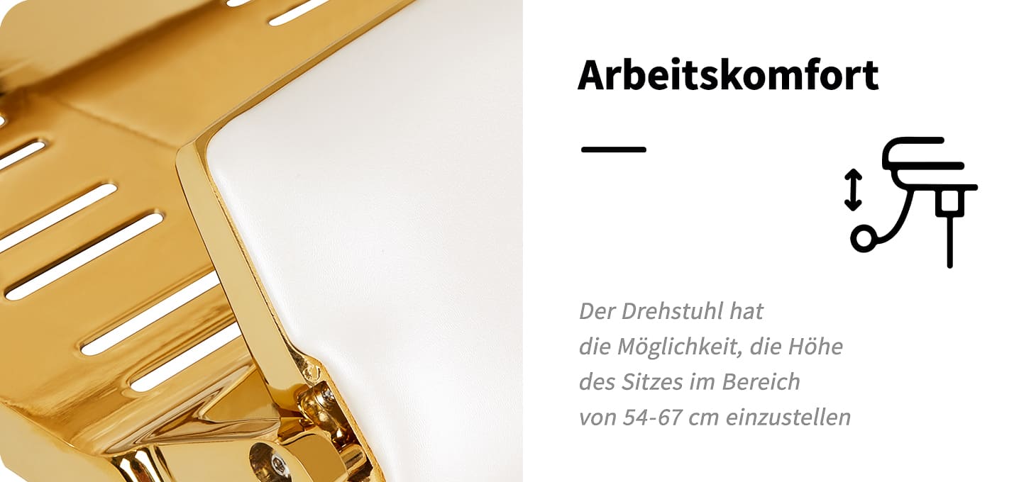 Gabbiano Friseurstuhl Francesco Gold weiß