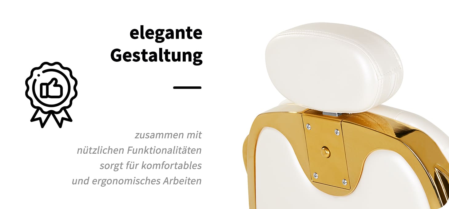 Gabbiano Friseurstuhl Francesco Gold weiß