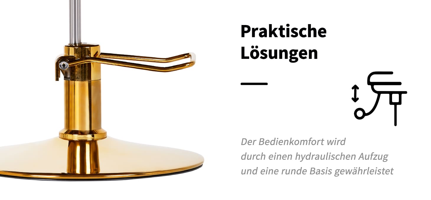 Gabbiano Friseurstuhl Granda gold weiß