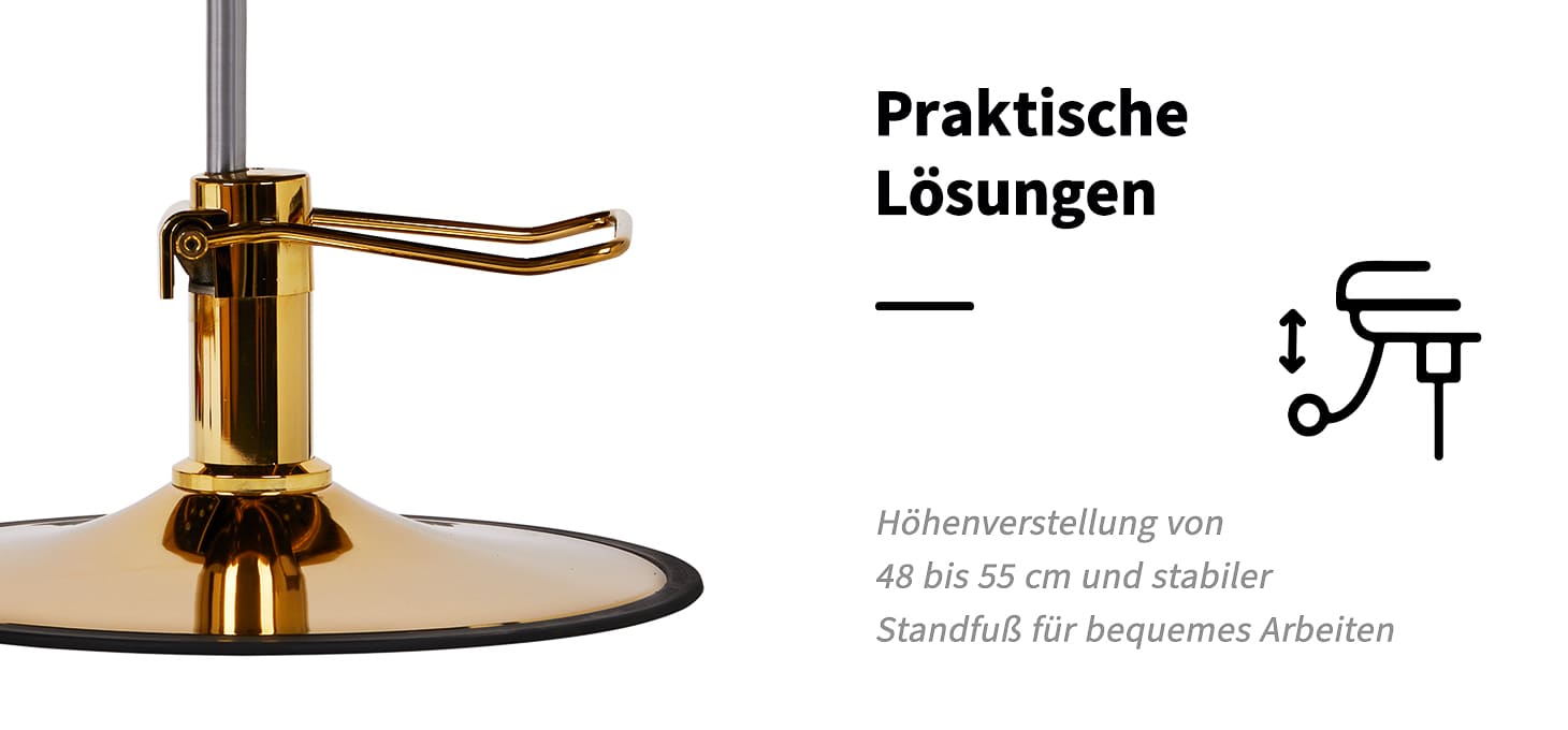 Hair System Friseurstuhl Lile gold schwarz