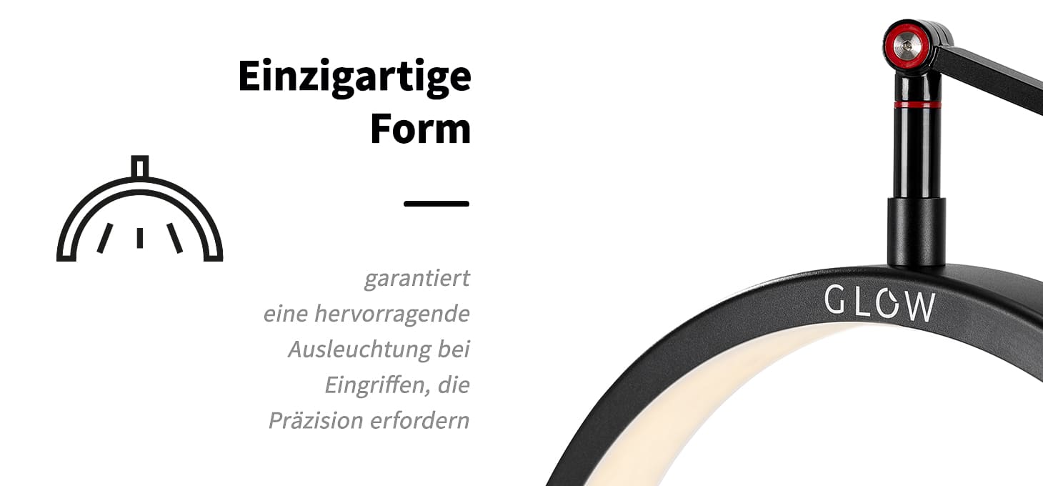 Glow MX3 Arbeitsplatten-OP-Leuchte schwarz
