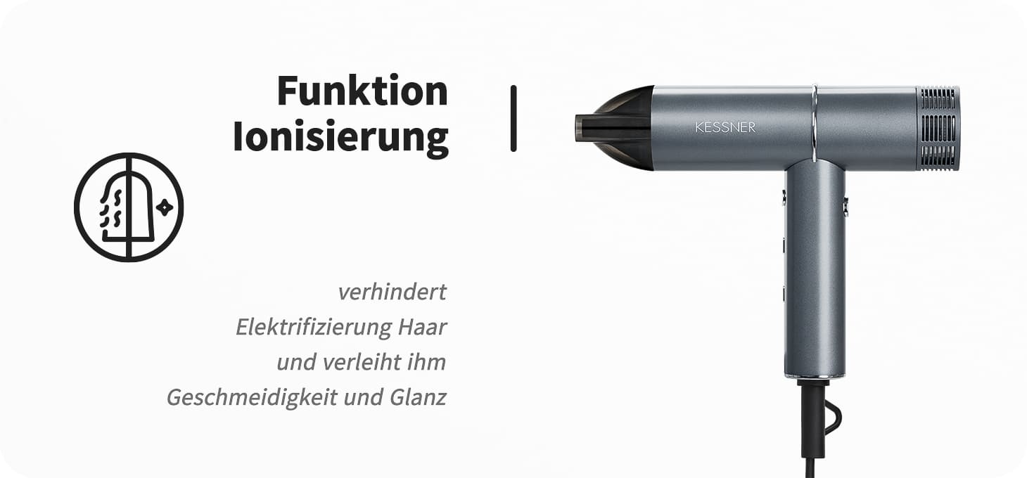 Kessner Bürstenloser Profi-Haartrockner JET 1600 IONIC