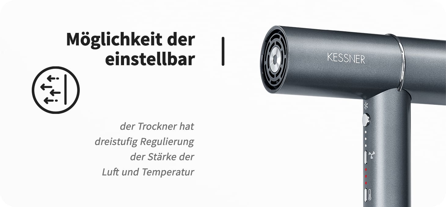 Kessner Bürstenloser Profi-Haartrockner JET 1600 IONIC