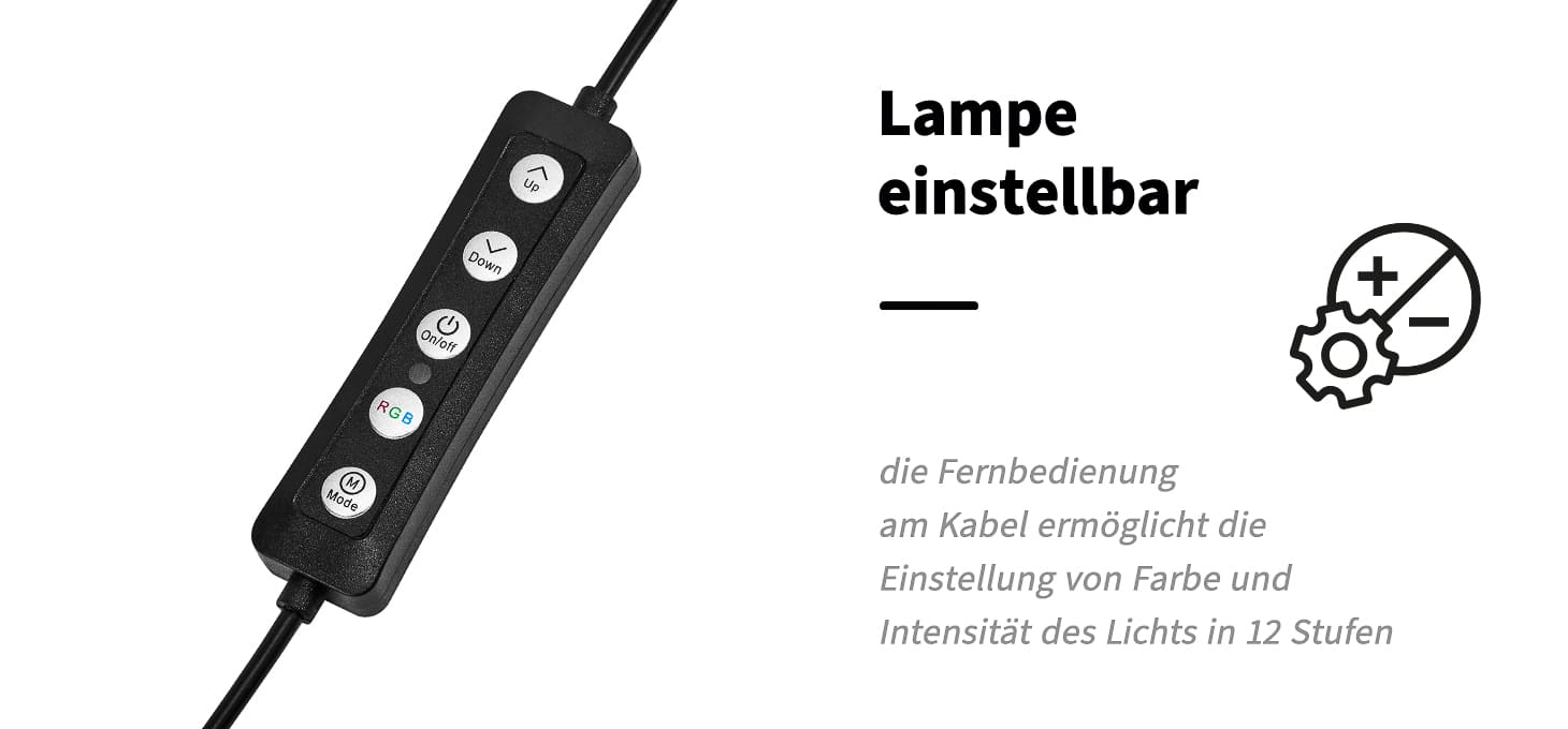 Glow RGB Ringlicht 13’’ bsc mit Stativ 10W