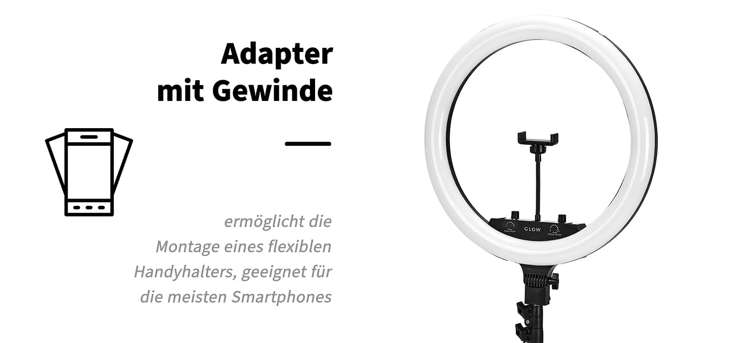 GLOW Ringlicht 18’’ bsc mit Stativ 45W