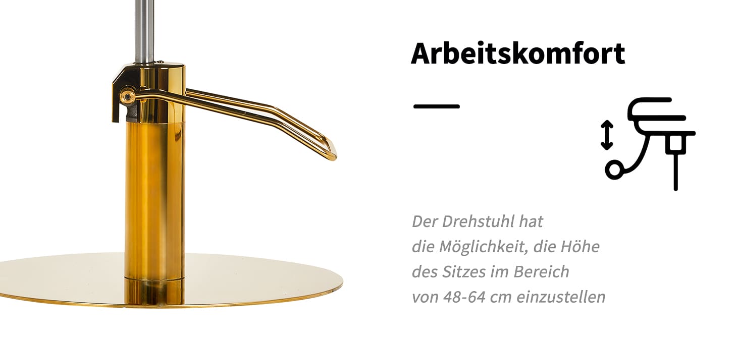 Friseurstuhl Gabbiano Turyn Schwarz Gold