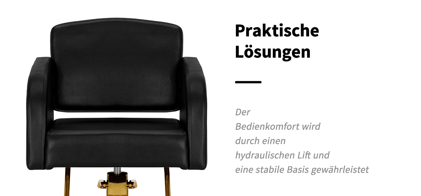 Friseurstuhl Gabbiano Turyn Schwarz Gold