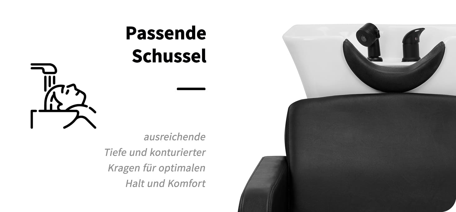Friseurwaschanlage Turyn schwarz