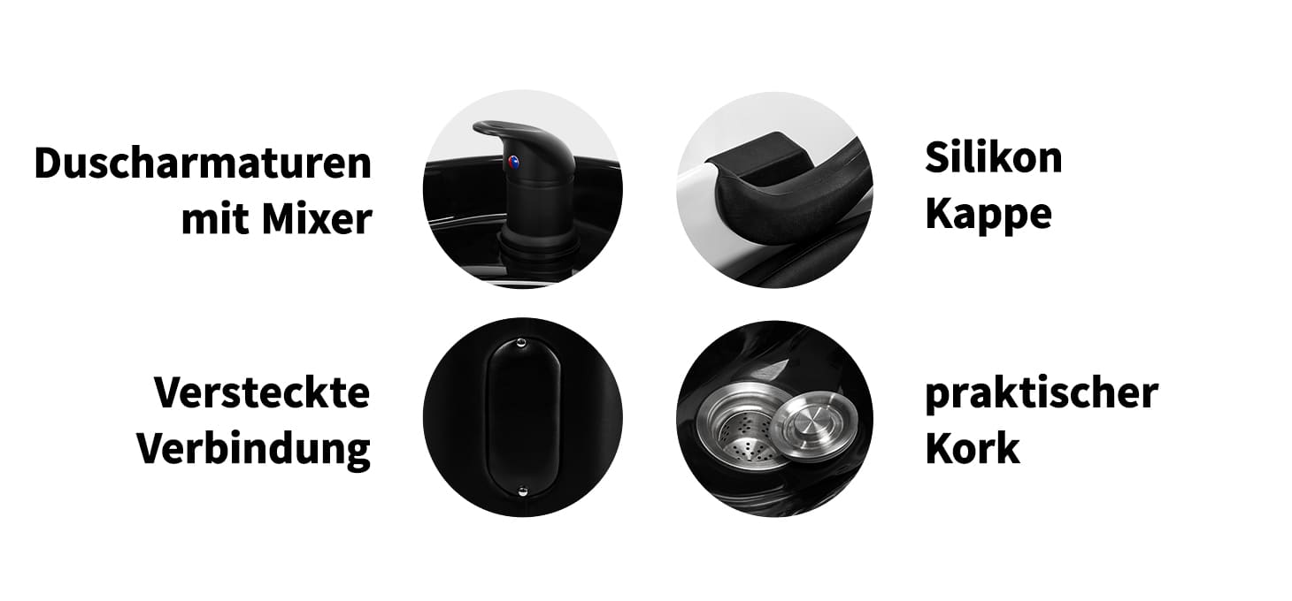 Friseurwaschanlage Turyn schwarz