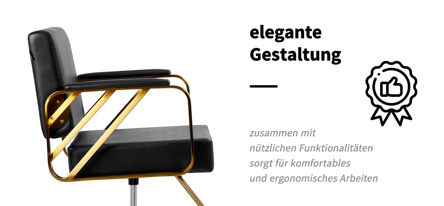 Gabbiano Friseurstuhl Genua gold schwarz