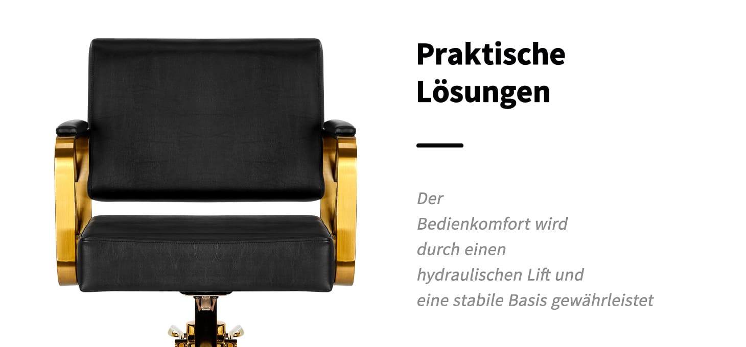 Gabbiano Friseurstuhl Genua gold schwarz