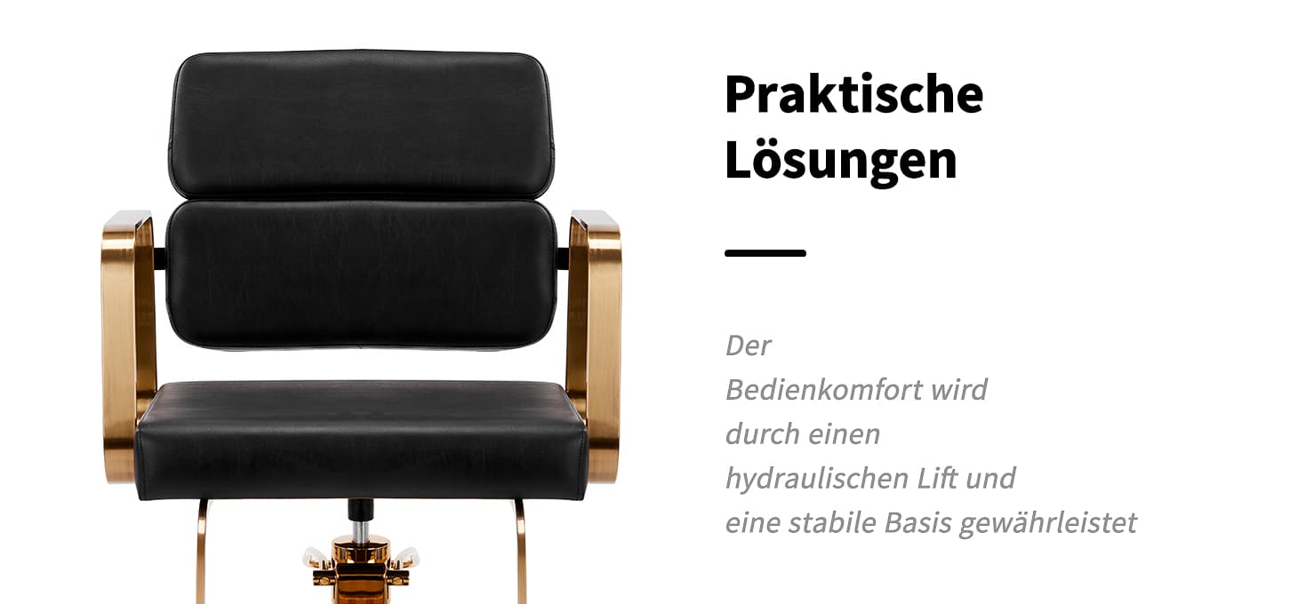 Gabbiano Porto-GM Friseurstuhl schwarz
