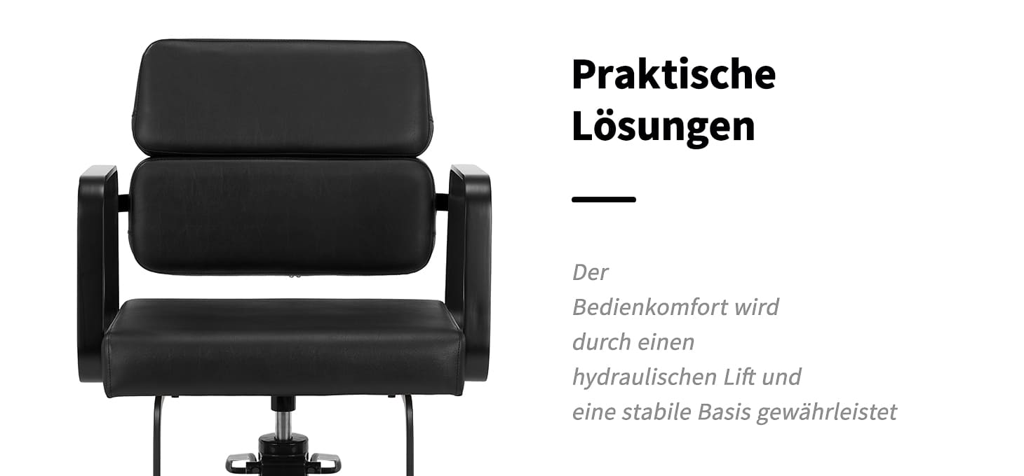 Gabbiano Porto-BM Friseurstuhl schwarz