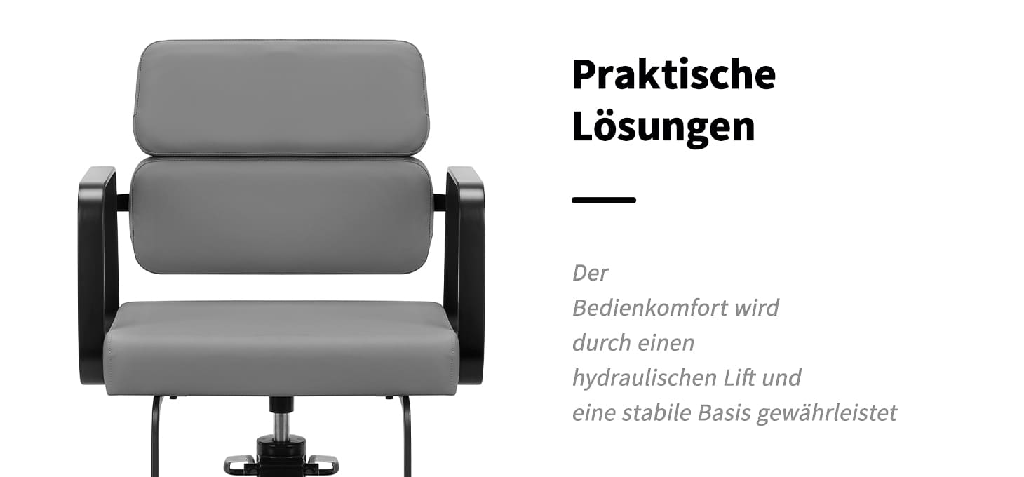 Gabbiano Porto-BM Friseurstuhl schwarz grau