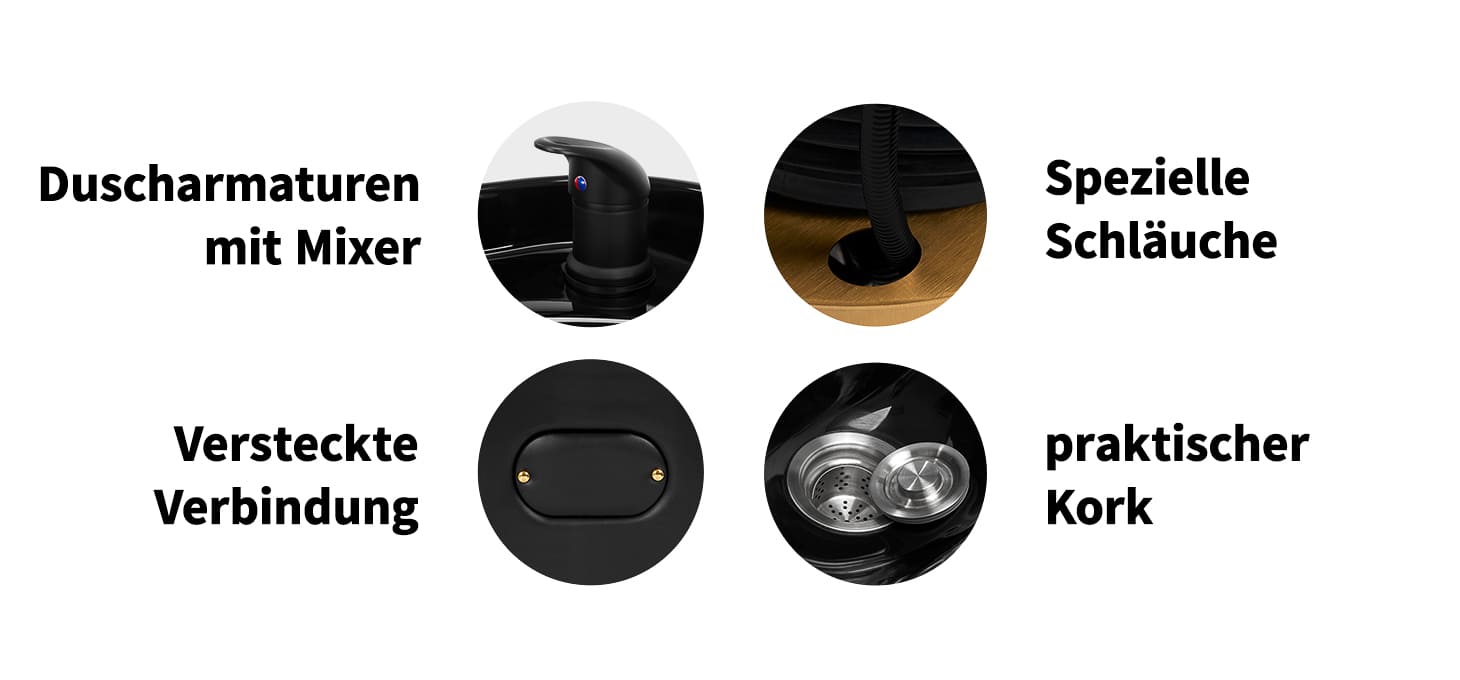 Friseurwaschanlage Toledo schwarz