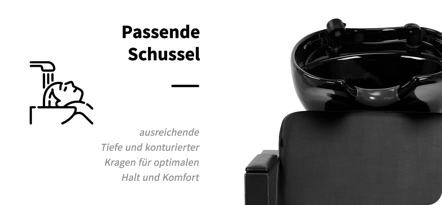 Friseurwaschanlage Modena schwarz