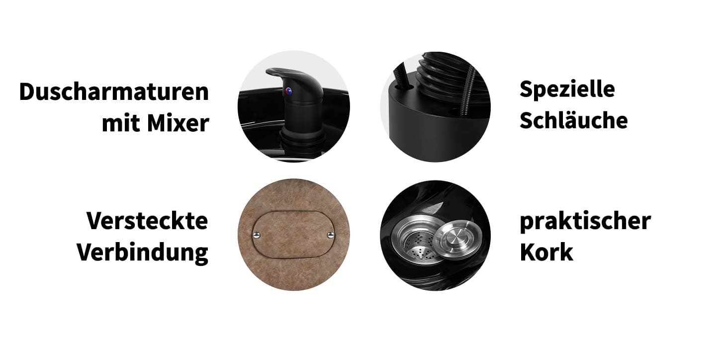 Friseurwaschmittel Modena Schwarz Antik