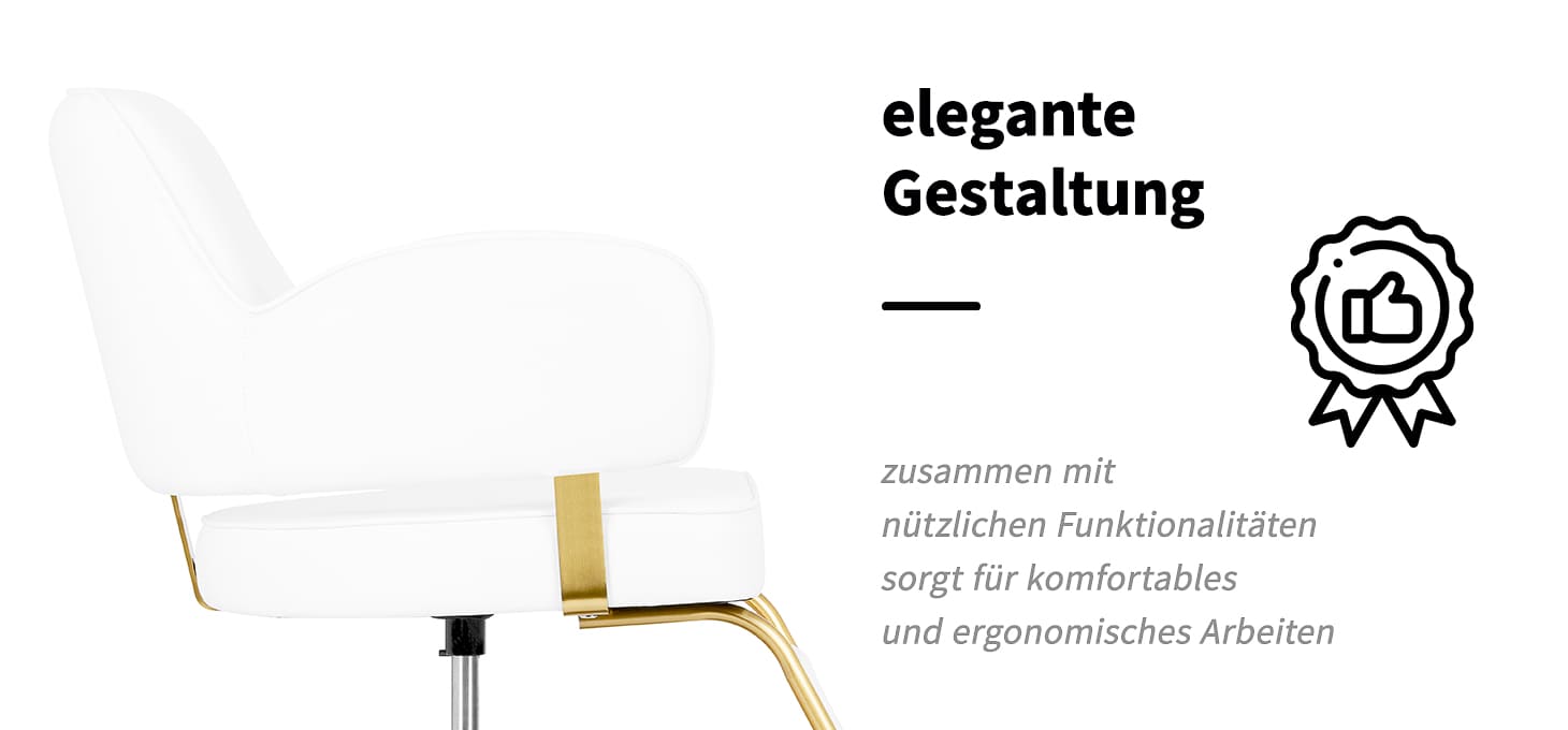 Friseurstuhl Gabbiano Linz NQ Gold Weiß