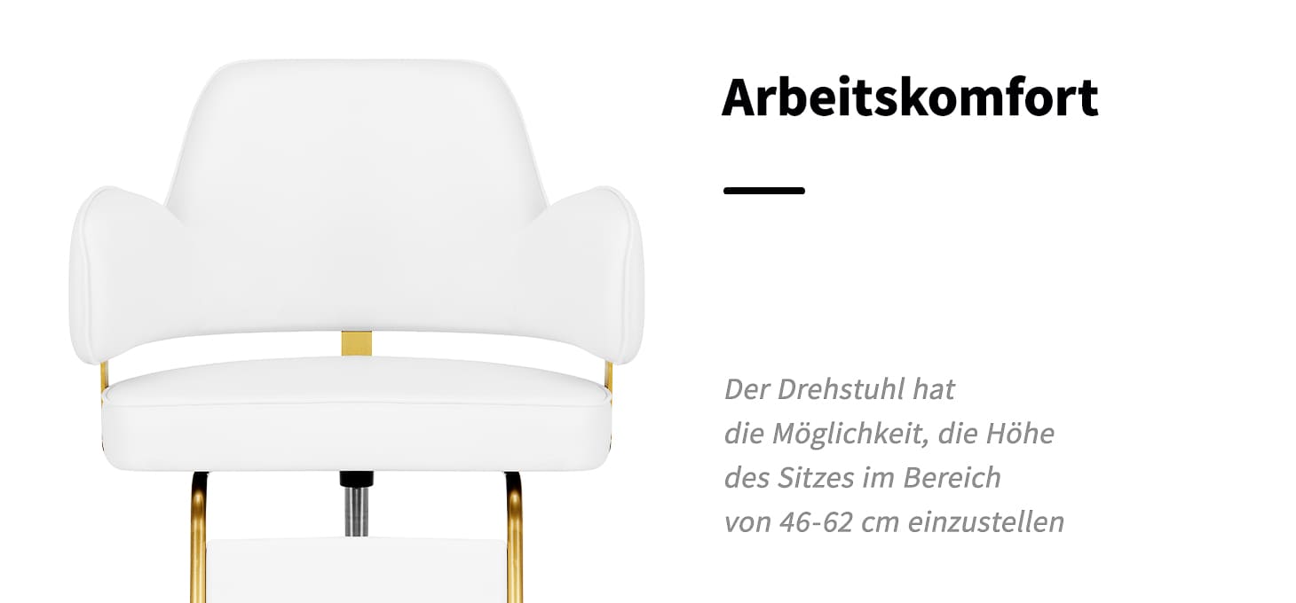 Friseurstuhl Gabbiano Linz NQ Gold Weiß