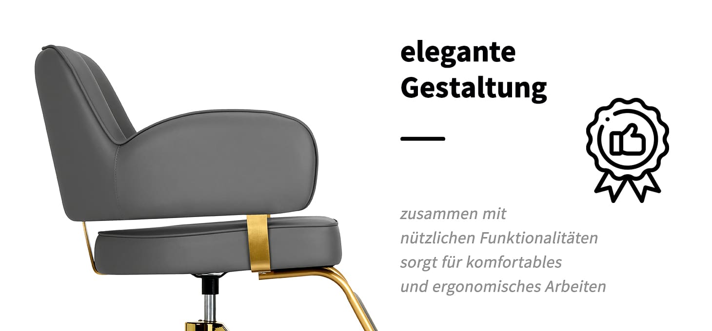 Friseurstuhl Gabbiano Linz NQ Gold Grau