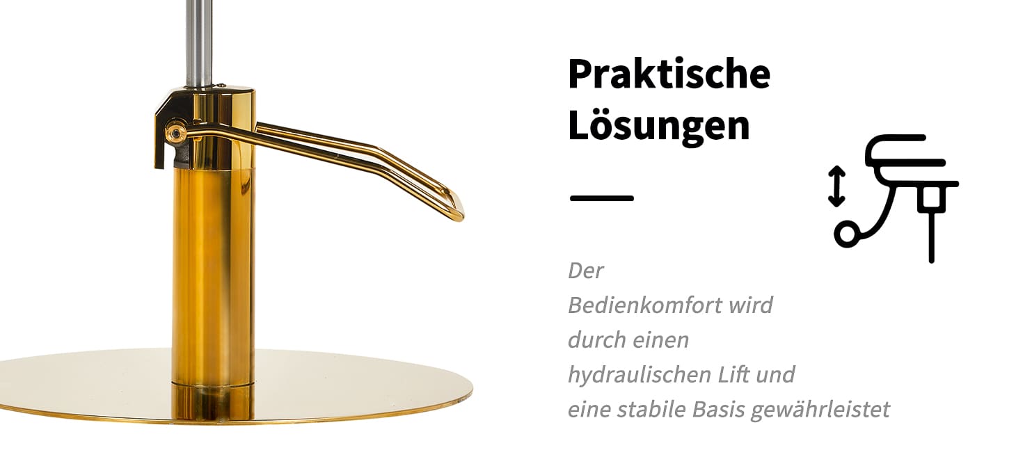 Friseurstuhl Gabbiano Linz NQ Gold Schwarz