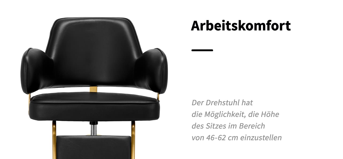 Friseurstuhl Gabbiano Linz NQ Gold Schwarz