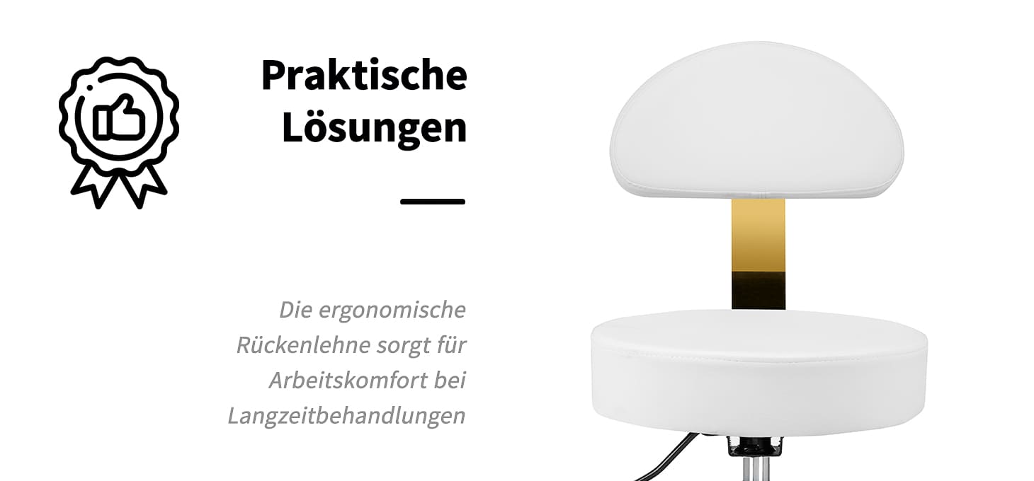 Kosmetikhocker AM-304G weiß