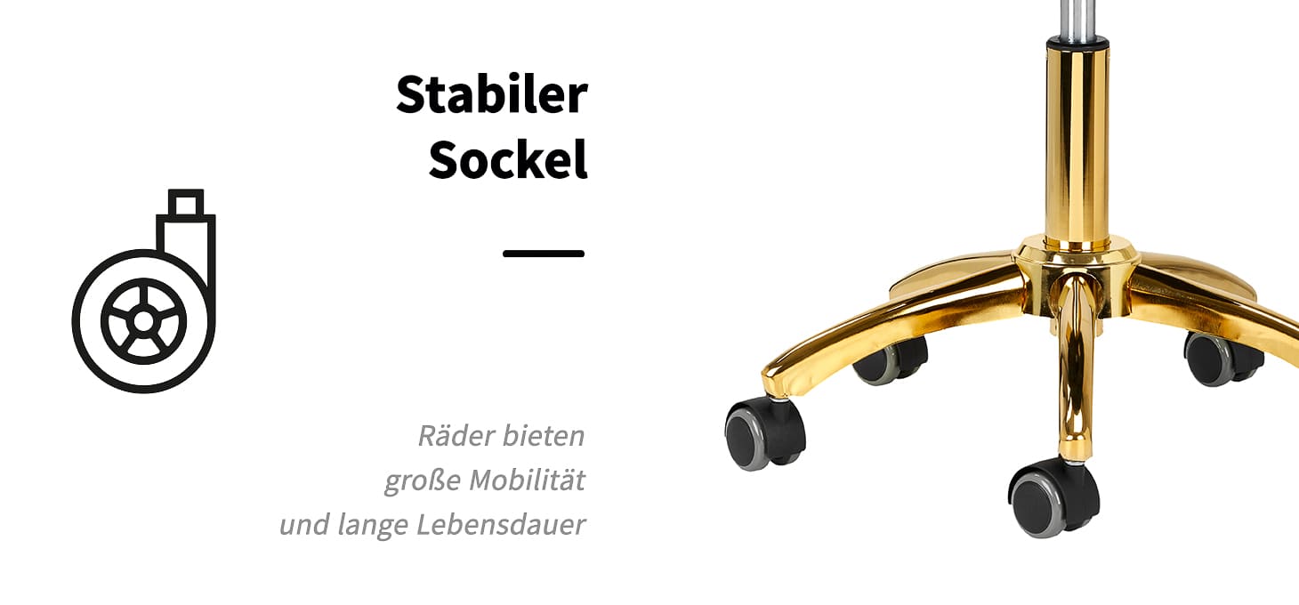 Kosmetikhocker AM-304G weiß