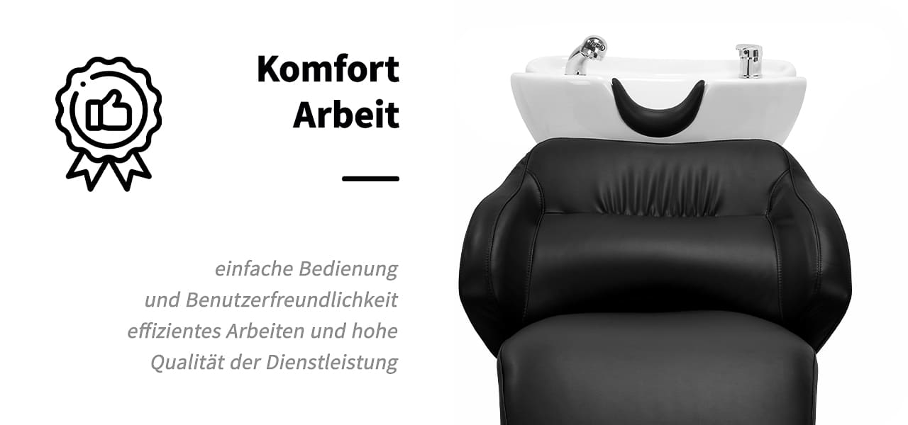 Gabbiano elektrische Friseurwäsche TRYCHO schwarz