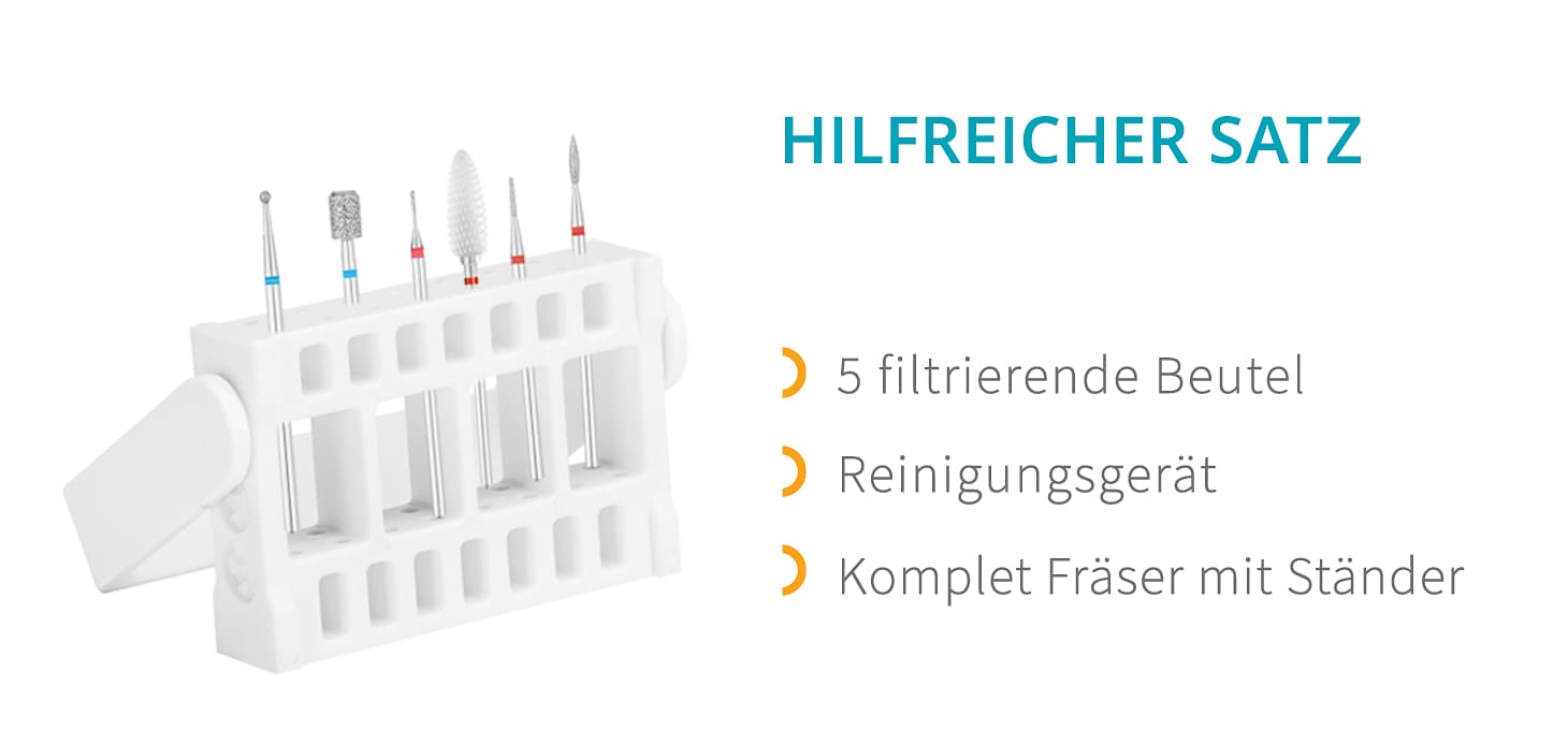 KIT Saeyang Marathon Cyclone-Vac Nagelfräser mit Absorber + Minischrank 969 weiß