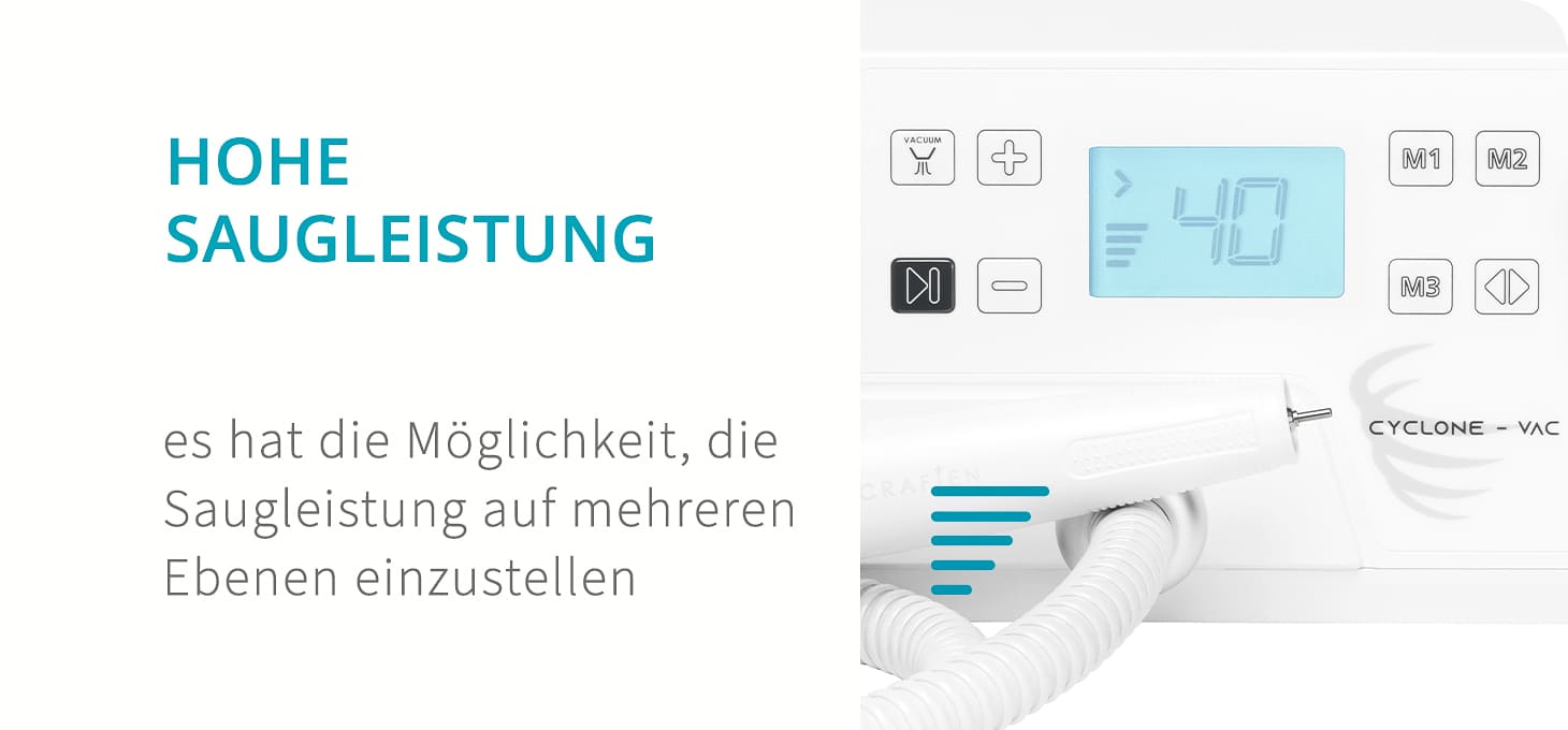 KIT Saeyang Marathon Cyclone-Vac Nagelfräser mit Absorber + Minischrank 969 weiß