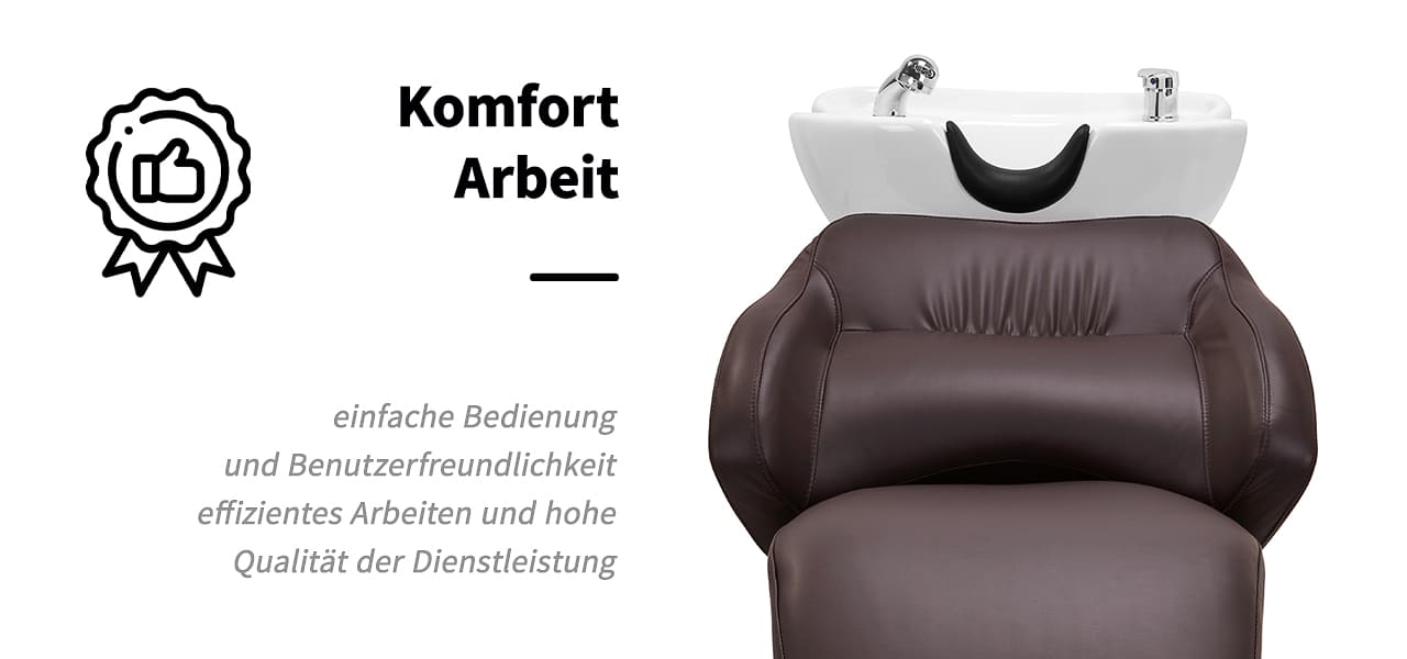 Gabbiano elektrische Friseurwaschanlage TRYCHO braun