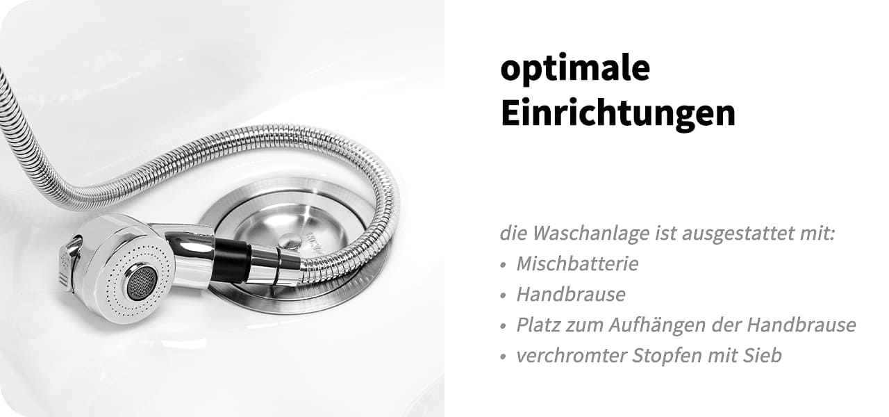 Gabbiano elektrische Friseurwaschanlage TRYCHO braun